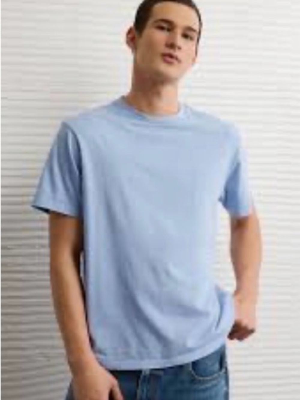 American Eagle Standard Fit Light Blue Crewneck Tee NWT